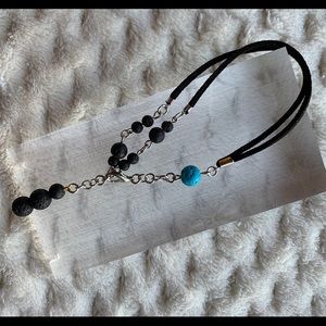 Lava Chain Black Faux Suede Bracelet